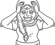 Coloriage Portrait d'un Femme choqu&eacute;e