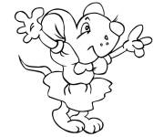 Coloriage Souris heureuse