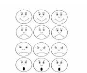Coloriage Tous les types des expressions faciales