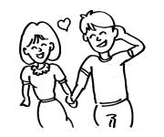 Coloriage Un couple et les sentiments d'amour
