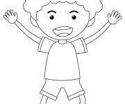 Coloriage Un petit enfant qui saute de bonheur
