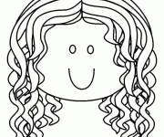 Coloriage Un sourire adorable sur le visage de la fille