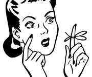 Coloriage Une belle femme surprise