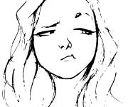 Coloriage Visage de fille agac&eacute;e