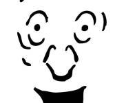 Coloriage Visage exprimant la surprise
