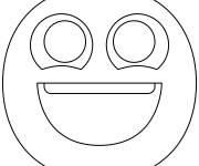 Coloriage Visage facile avec les expressions de la joie