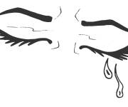 Coloriage Yeux d'une belle femme aux larmes