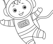 Coloriage Enfant astronaute