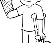 Coloriage et dessins gratuit Enfant bless&eacute; apr&egrave;s un accident à imprimer