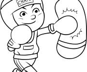 Coloriage et dessins gratuit Enfant boxeur à imprimer
