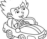 Coloriage et dessins gratuit Enfant conduit une voiture jouet à imprimer