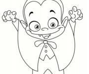 Coloriage et dessins gratuit Enfant e d&eacute;guise comme vampire halloween à imprimer