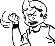 Coloriage Enfant en col&egrave;re