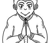 Coloriage Enfant en m&eacute;ditation 
