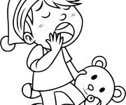 Coloriage et dessins gratuit Enfant pr&ecirc;t pour s'endormir à imprimer