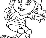 Coloriage et dessins gratuit Fille sur le Skateboard à imprimer
