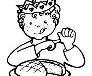 Coloriage et dessins gratuit Gar&ccedil;on galette des rois  à imprimer