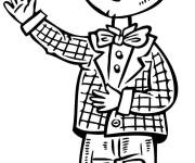 Coloriage L'enfant chante sa chanson pr&eacute;f&eacute;r&eacute;e