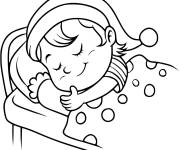 Coloriage L'enfant en train de dormir