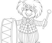 Coloriage L'enfant joue le r&ocirc;le d'un Clown