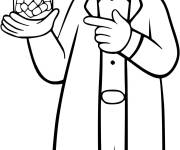 Coloriage L'enfant joue le r&ocirc;le d'un pharmacien