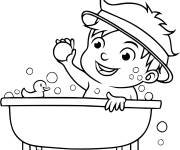 Coloriage L'enfant se baigne