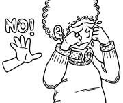 Coloriage L'enfant se sent triste en pleurant