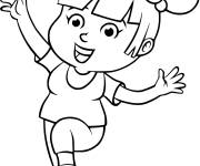 Coloriage La fille pratique le sport