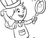 Coloriage Le gar&ccedil;on comme un chef de cuisine