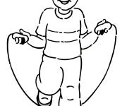 Coloriage Le gar&ccedil;on saute &agrave; la corde