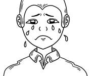 Coloriage Le petit enfant en pleurant