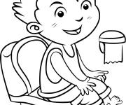 Coloriage Le petit gar&ccedil;on fait ses besoins