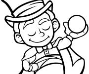 Coloriage Le petit gar&ccedil;on magicien