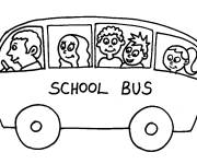 Coloriage Les enfants dans le bus scolaire