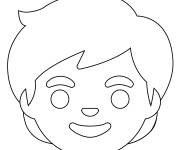 Coloriage T&egrave;te d'un gar&ccedil;on chibi