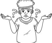 Coloriage Un enfant confus