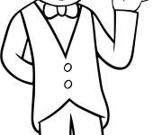 Coloriage Un enfant dans le r&ocirc;le d'un serveur