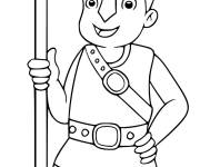 Coloriage Un enfant dans le r&ocirc;le d'un Viking