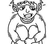 Coloriage Un enfant effray&eacute;