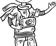Coloriage Un enfant Photographe avec sa camera
