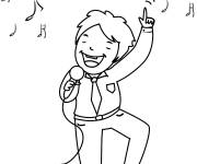 Coloriage Un enfant qui aime chanter