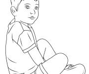 Coloriage Un enfant r&eacute;aliste