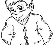 Coloriage Un petit enfant timide