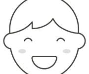 Coloriage Visage d'un enfant souriant