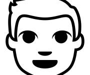 Coloriage Visage d'un gar&ccedil;on stylis&eacute;
