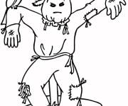 Coloriage Deux corbeaux sur l'&eacute;pouvantail