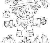 Coloriage et dessins gratuit Epouvantail d'halloween à imprimer