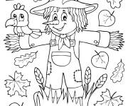 Coloriage et dessins gratuit Epouvantail dessin anim&eacute; à imprimer
