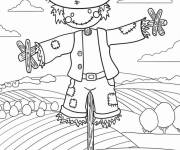 Coloriage Epouvantail Kawaii