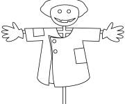 Coloriage et dessins gratuit Epouvantail portant un chapeau à imprimer